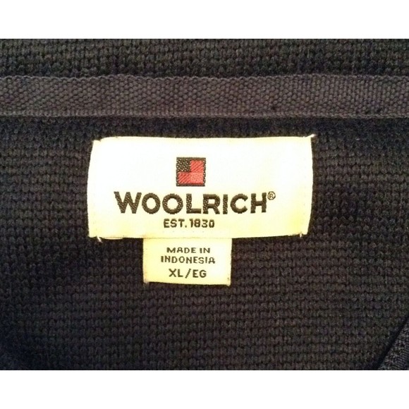 Woolrich Quarter Zip Sweater Jumper Mens XL Navy Mock Neck Long Sleeve Winter - Picture 11 of 13